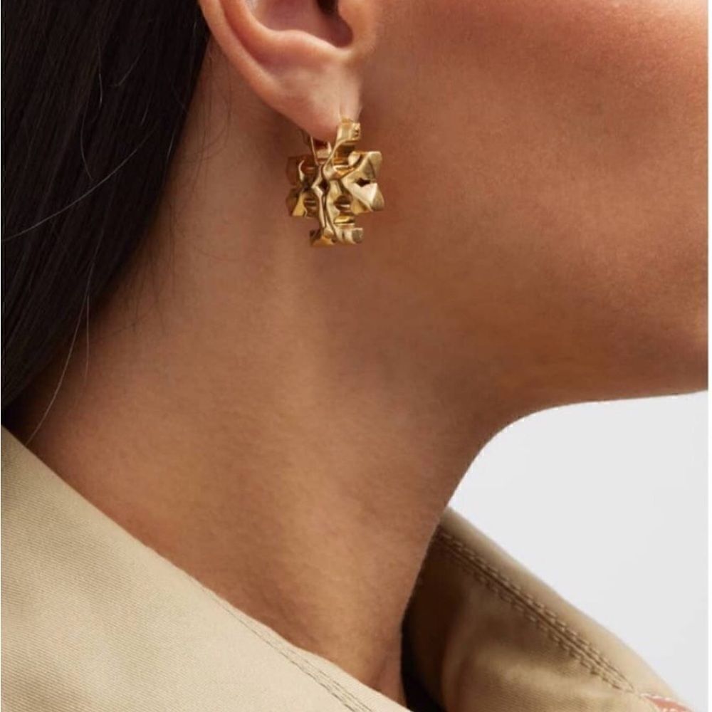 TORY BURCH ROXANNE HOOPS EARRINGS - Picture 4 of 6